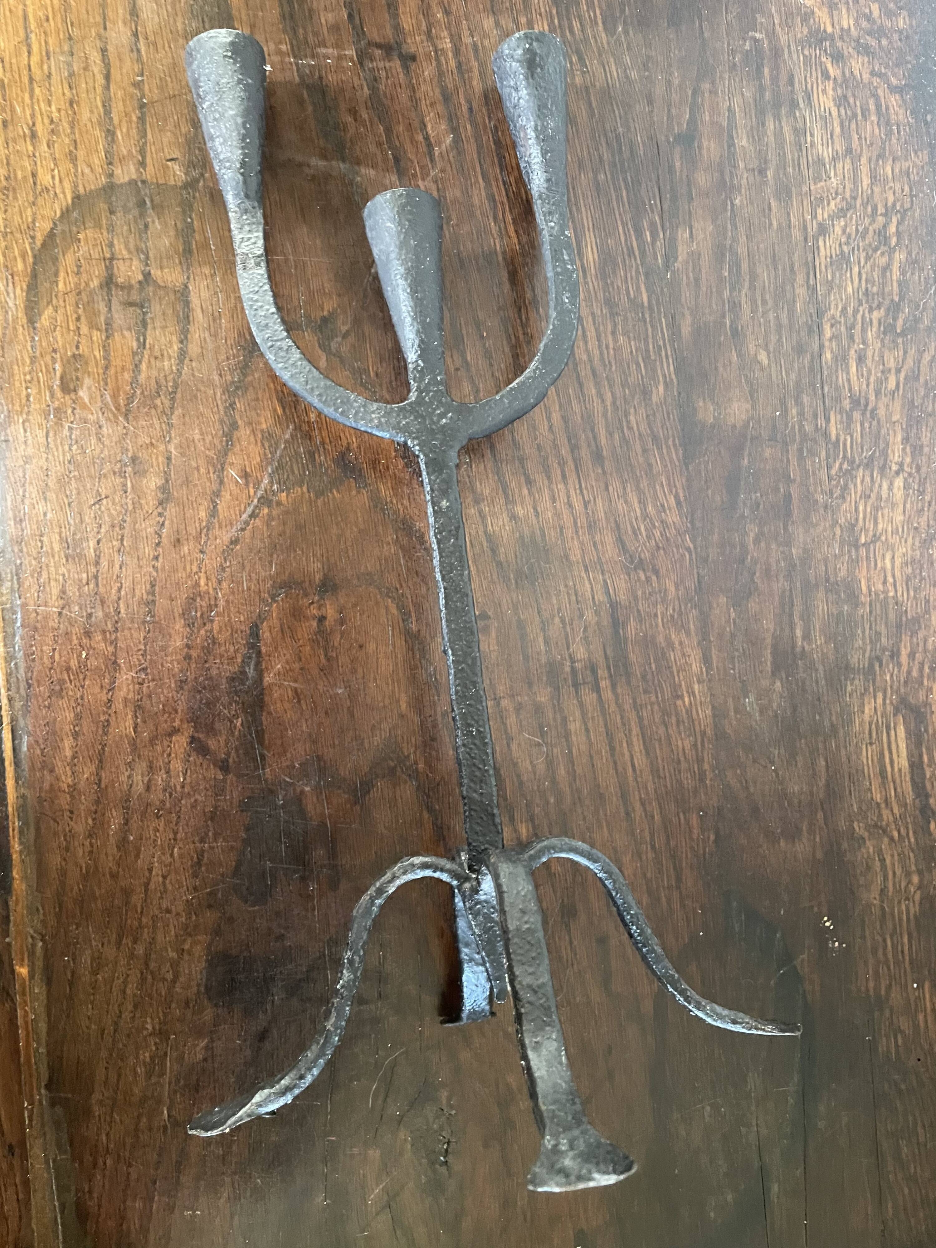 Wrought iron candlesticks