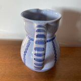 Ancien pichet terre cuite émaillée bleu gaubert cuisine vintage