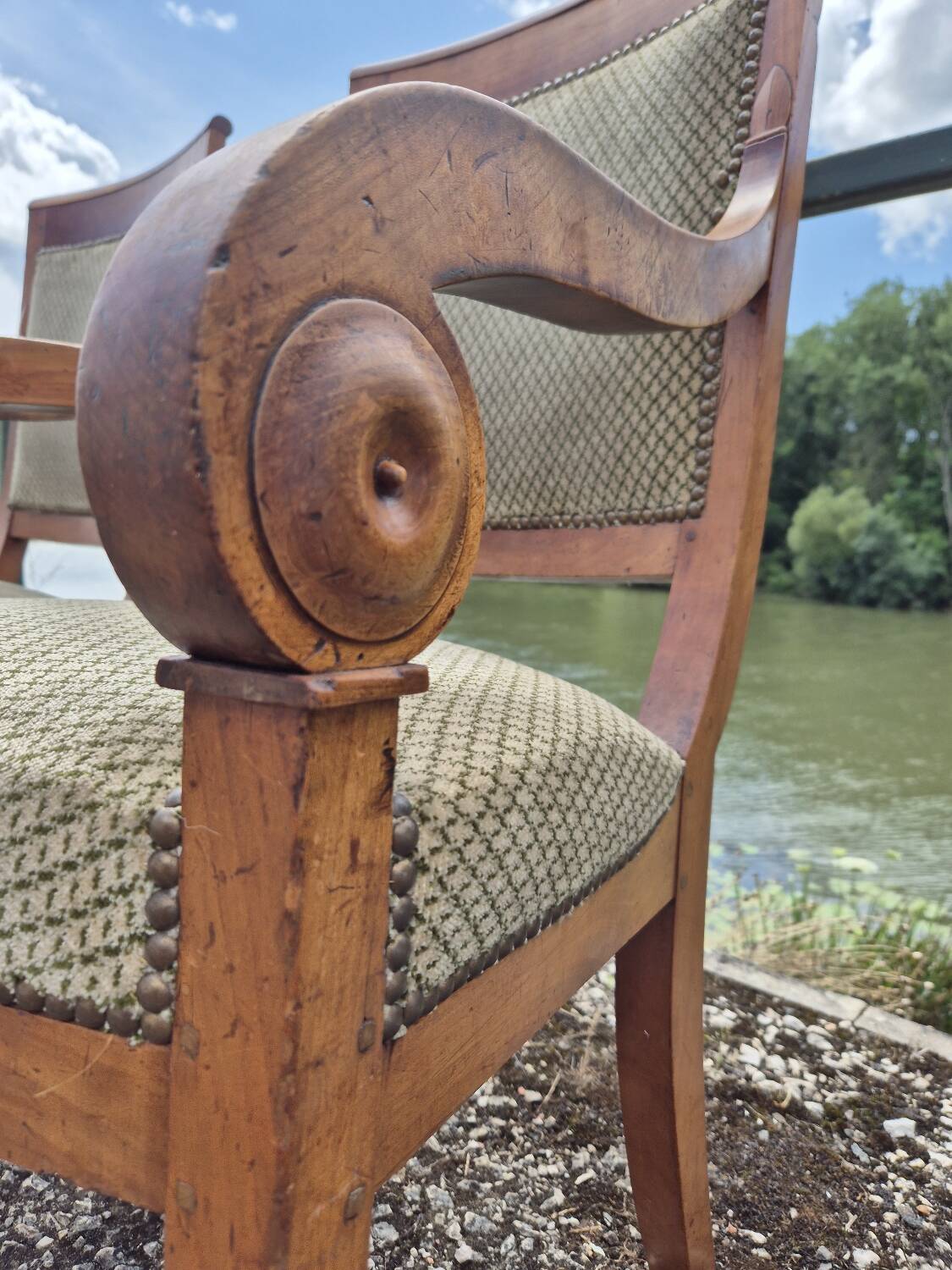 Pair of armchairs with Empire Restoration handles 1900s