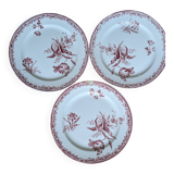 Three Fontanges Sarreguemines flat plates