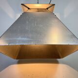 Large Silver Industrial Factory Pebdant Lamp, 1970s
