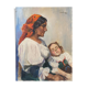 HST Beautiful maternity with sleeping child signed G. Gloria early XX °