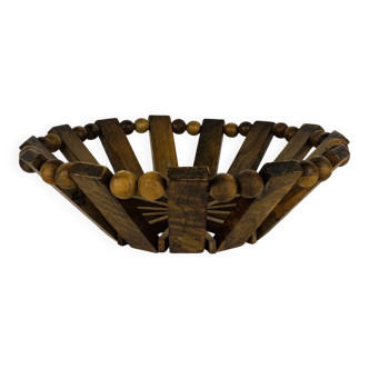 Vintage olive wood fruit bowl, 1960s