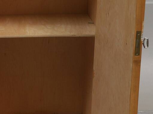 Low Scandinavian bookcase with 2 drawers and a side door – Denmark 1960