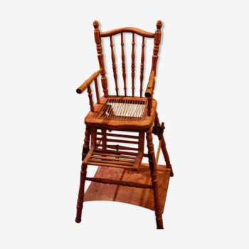 old baby wooden high chair