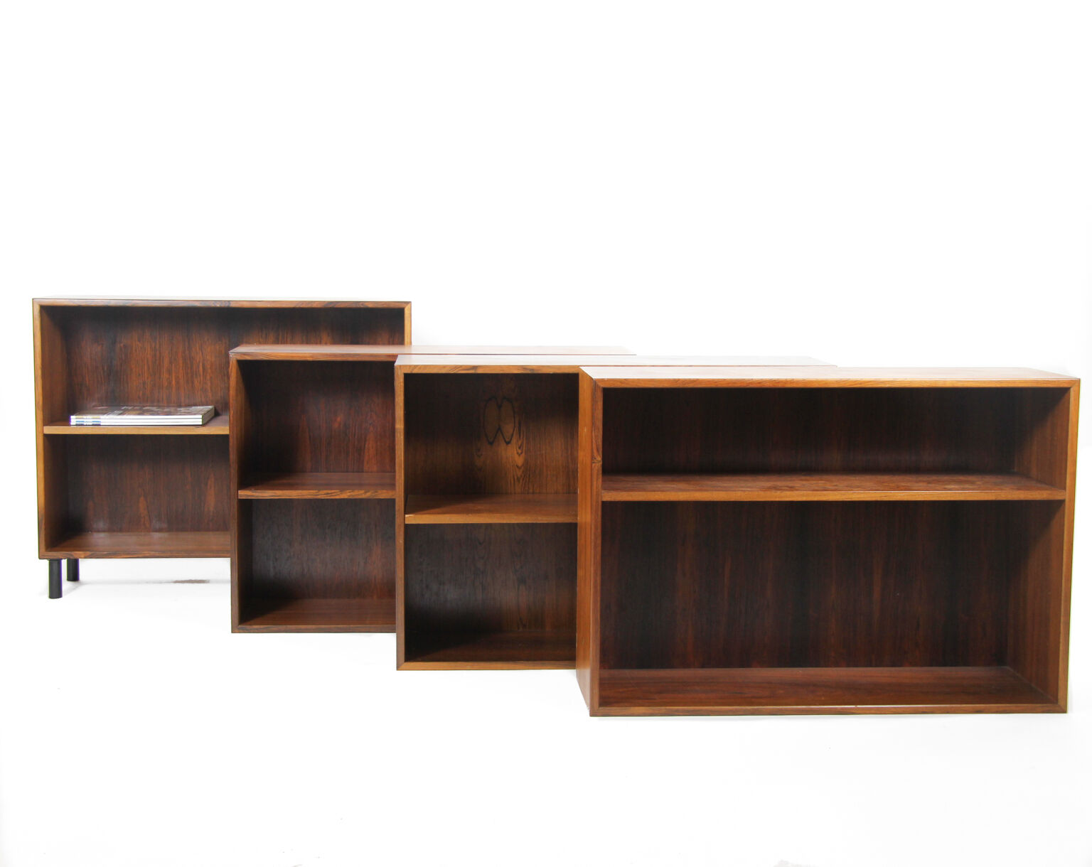 Rosewood bookcase with metal black legs, made in Denmark, 1960s
