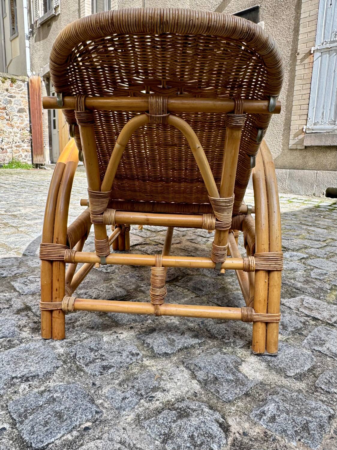 Rattan and wicker lounge chair