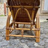 Rattan and wicker lounge chair