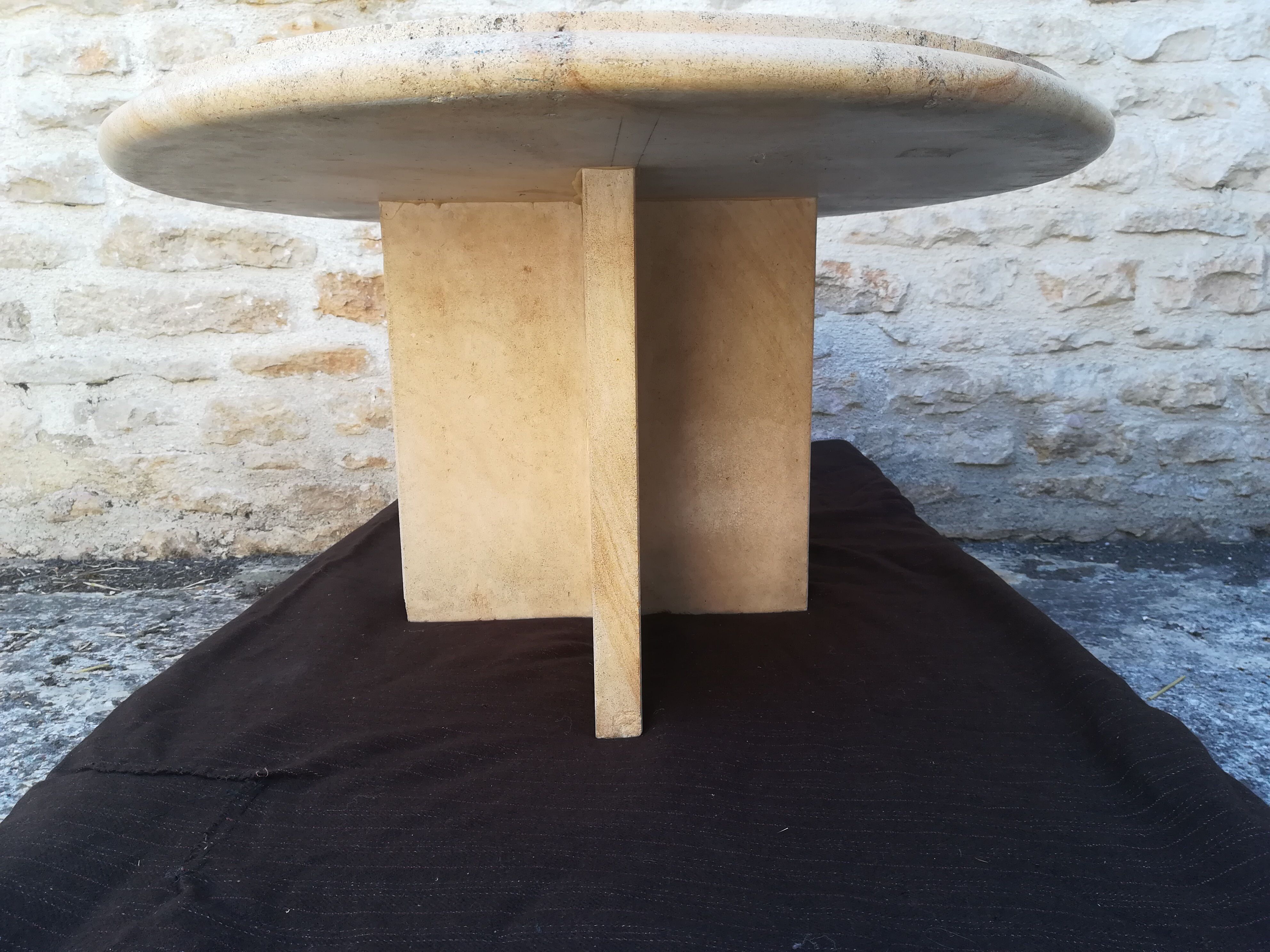 Natural travertine coffee table