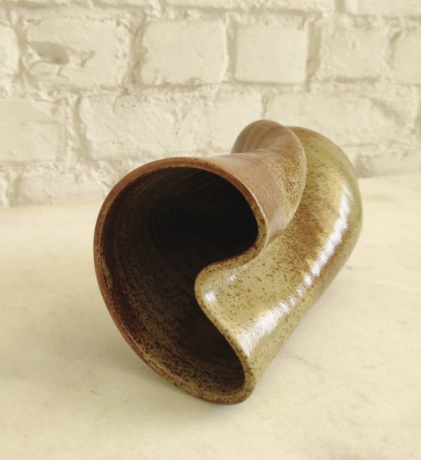 Sculptural Vase in Pyrite Stone - Organic Design 1970