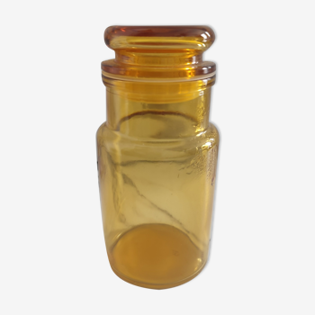 Apothecary jar in yellow glass