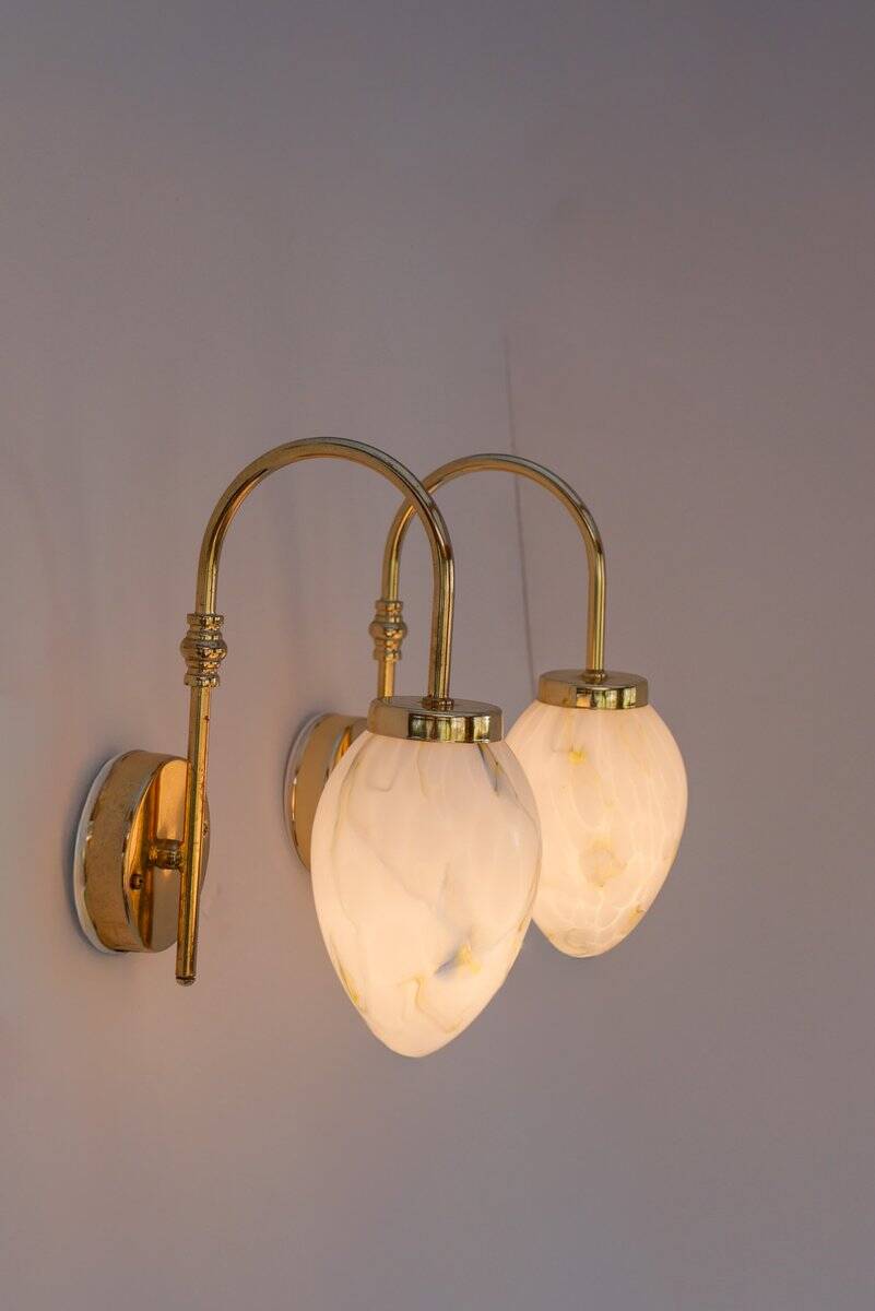 Vintage Scandinavian wall lights, 1980s, set of 2