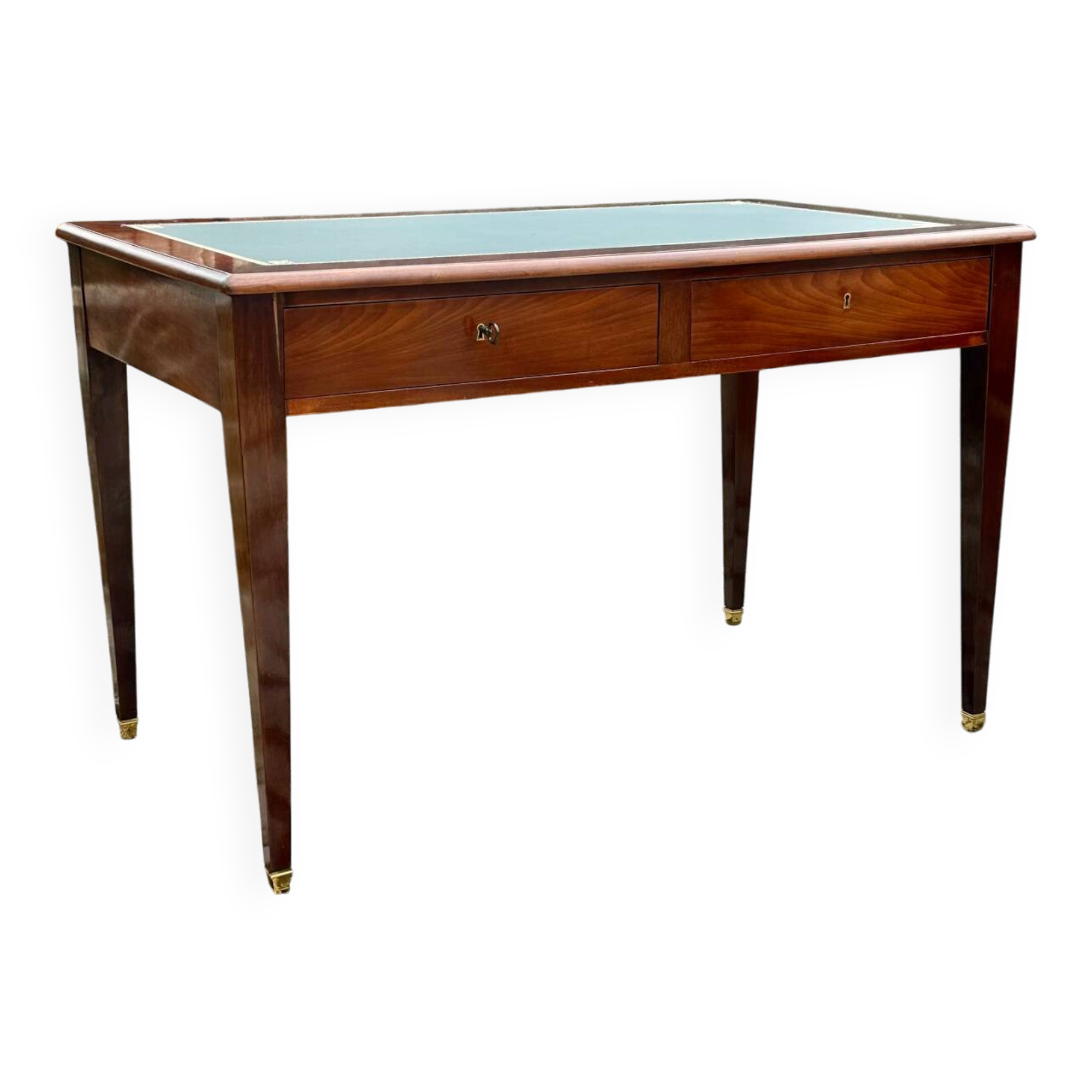 Flat desk in solid mahogany from the 19th century.