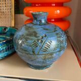 Vase Blin 1960 Bleu