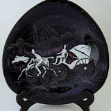 Pair of decorative plates: "Rally" & "Bal at the Opera".