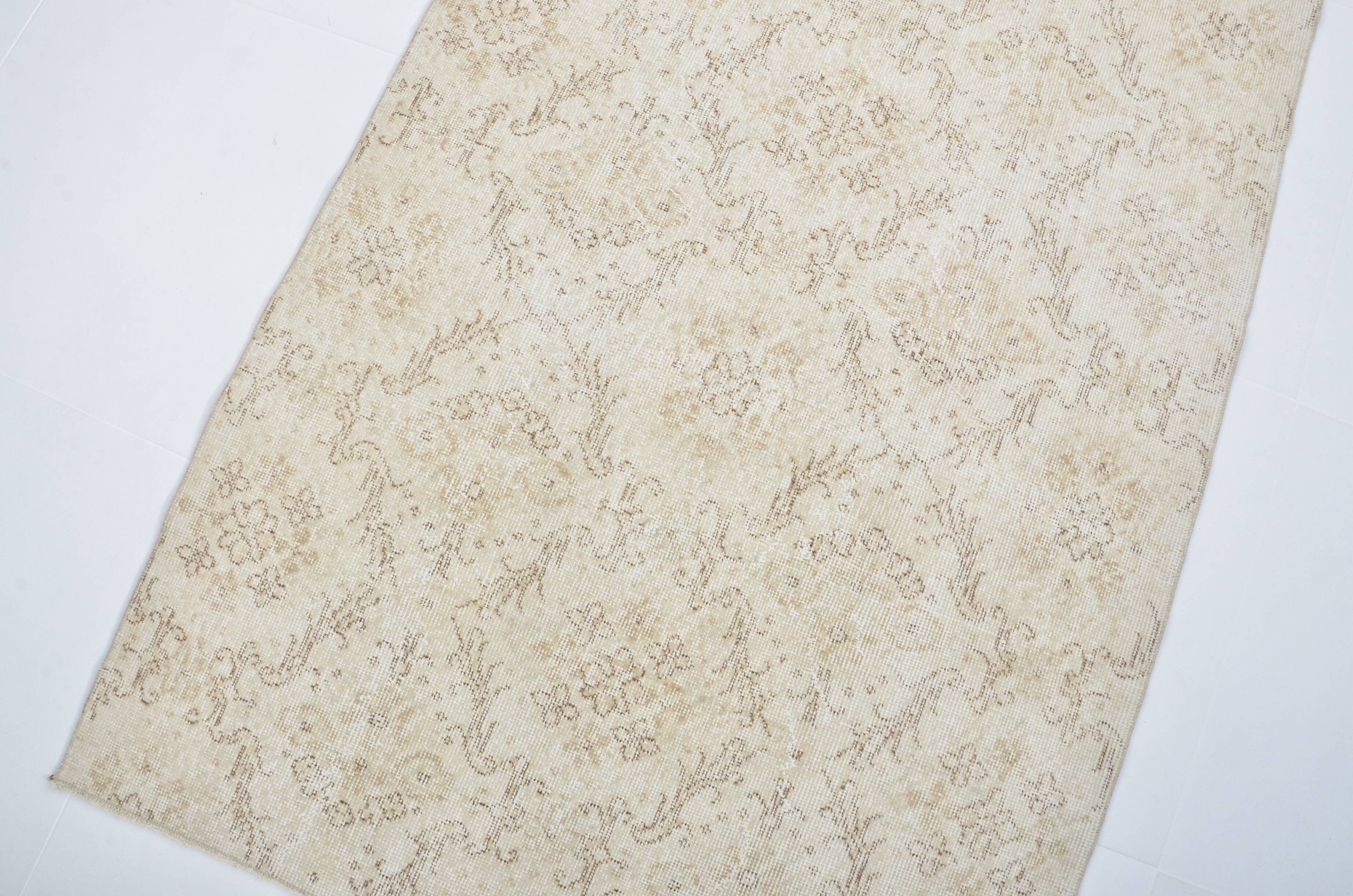 Beige Geometric Oushak Turkish Rug sku 3123