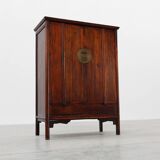 Large wooden Chinese 19th Century Qing Dynasty Wedding or Tapering Cabinet
