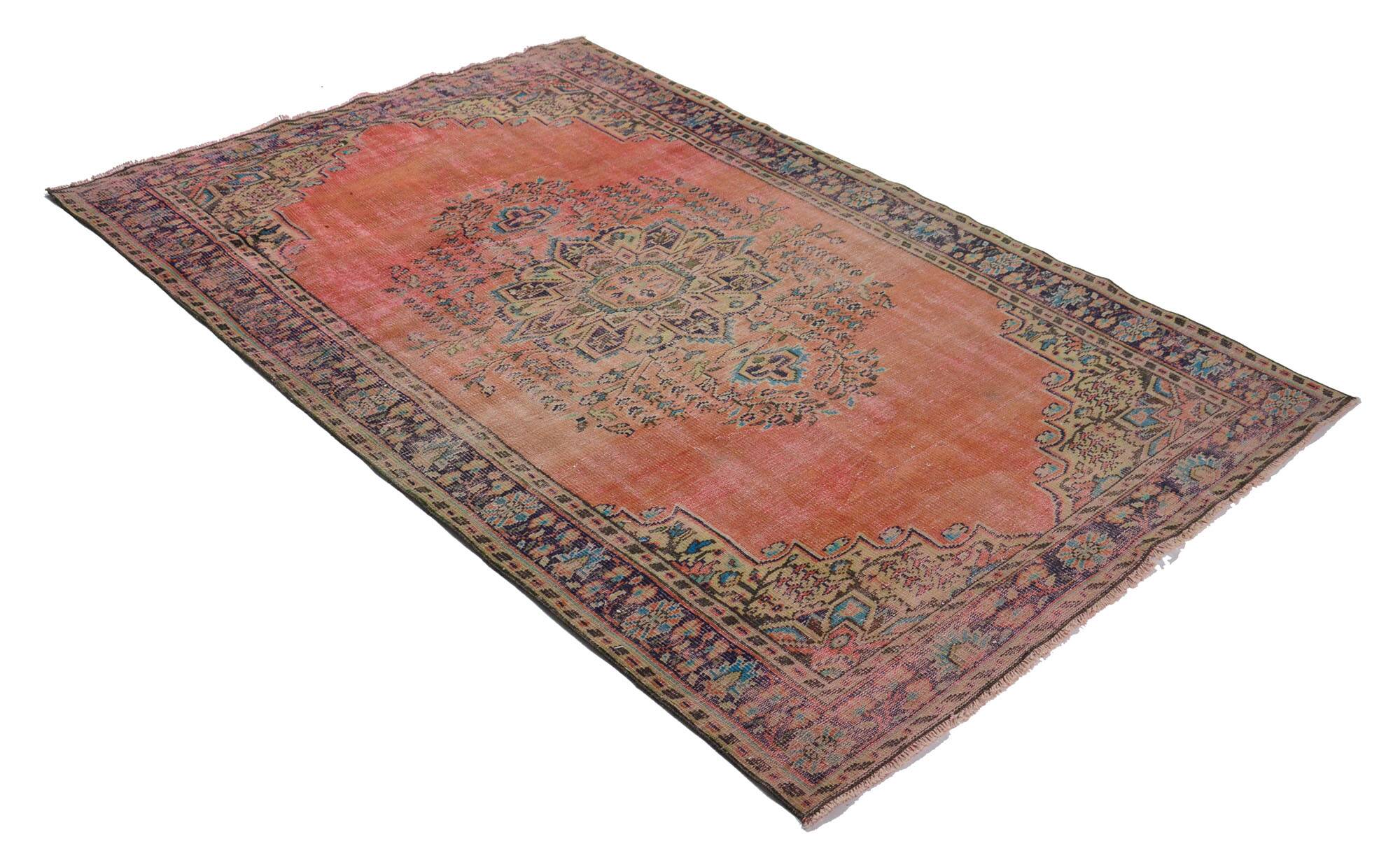 Turkish Anatolian Handmade Vintage Rug 270 cm x 174 cm