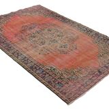 Turkish Anatolian Handmade Vintage Rug 270 cm x 174 cm