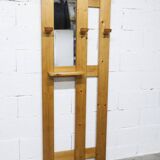 Wall-mounted coat rack, mountain style, pine, honey colour, 1970.