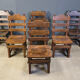 Vintage brutalist dining chairs, set of 6 - 1960s