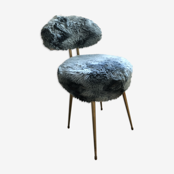 Blue moumoute pelfran chair
