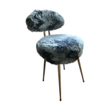 Chaise moumoute pelfran bleue