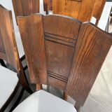 Set 6 chaises art déco chêne 1940