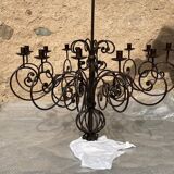 12-candle chandelier in handcrafted wrought iron