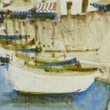 Huile sur toile le port de St-Tropez signé Georges damin