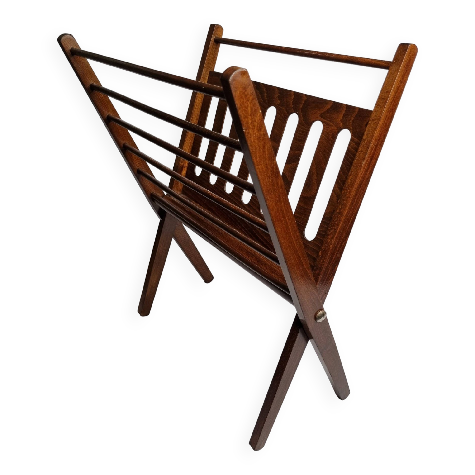 Folding teak magazine rack by Cees Braakman