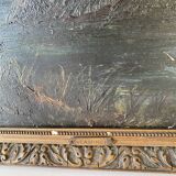 Oil and wood frame, ca 1900