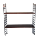 Wall shelf 2 planks tomado dark wood and black metal structure