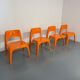 Table and 4 dining chairs designed by Preben Fabricius, Interplast, 1970s.