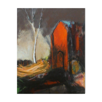 "Red House and White Birch" by Ivan Tzonev