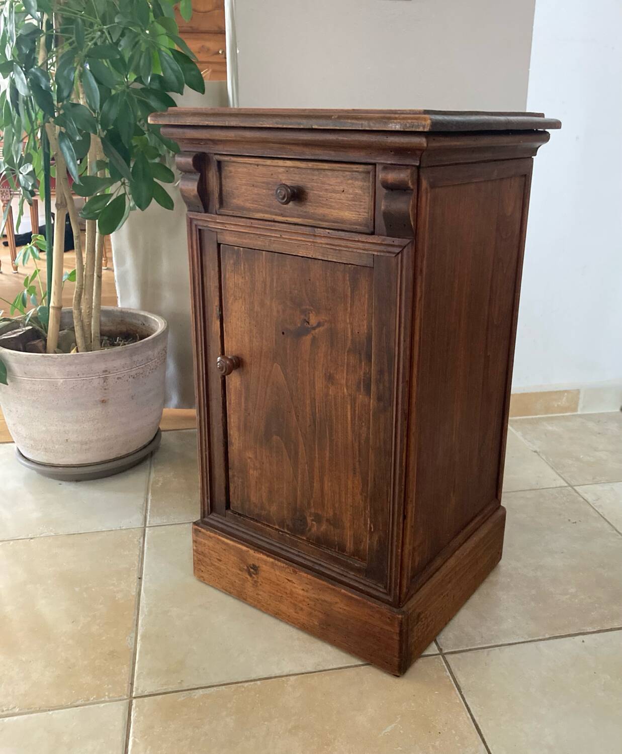 19th century solid wood bedside table