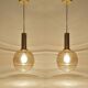 Paire de suspensions vintage en forme de globe en verre
