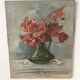 Peinture ancienne bouquet de coquelicots , toile sur chassis fleurs
