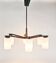 Vintage - Denemarken - 6 armige plafonlamp - teak - metaal - opaal glas - 60's