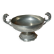 Burgundy footed cup in pewter with ram's head