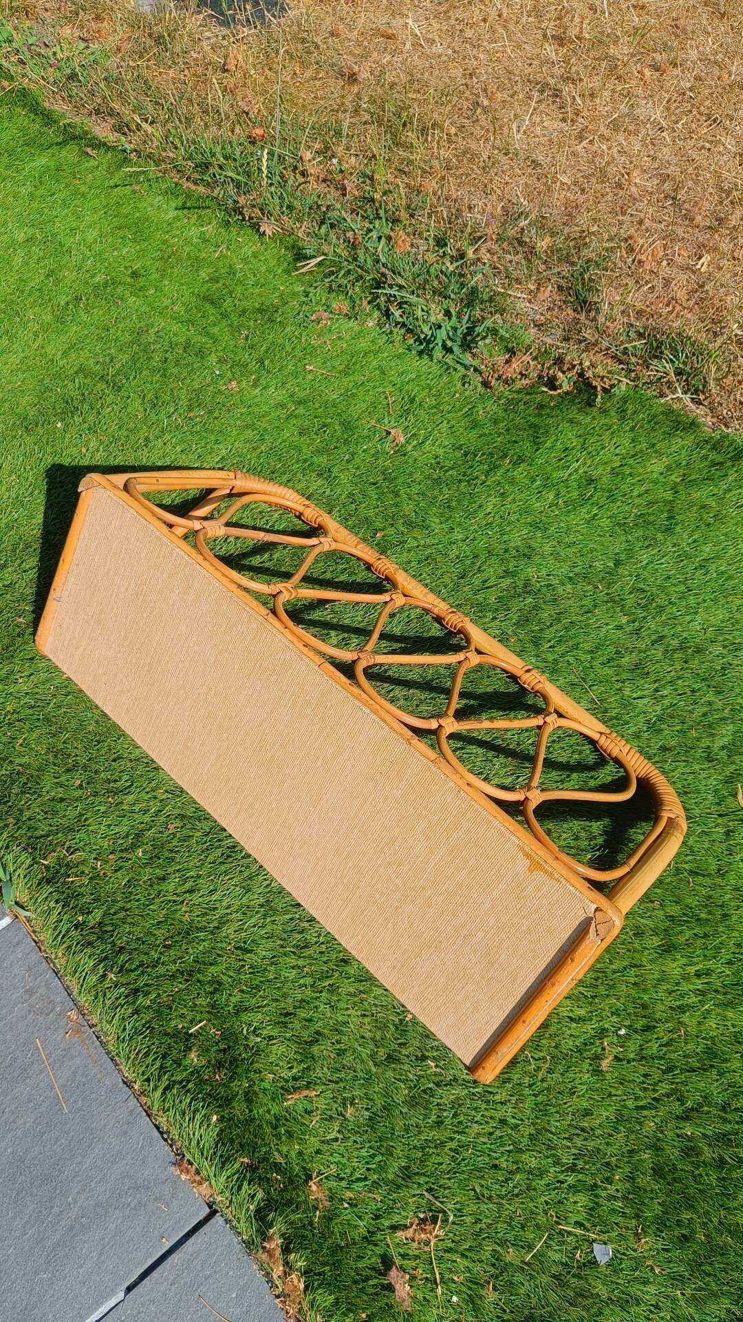 1960s rattan wall shelf
