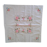 Hand embroidered pink flowers