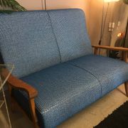 Vintage bench compatible for outdoor use.