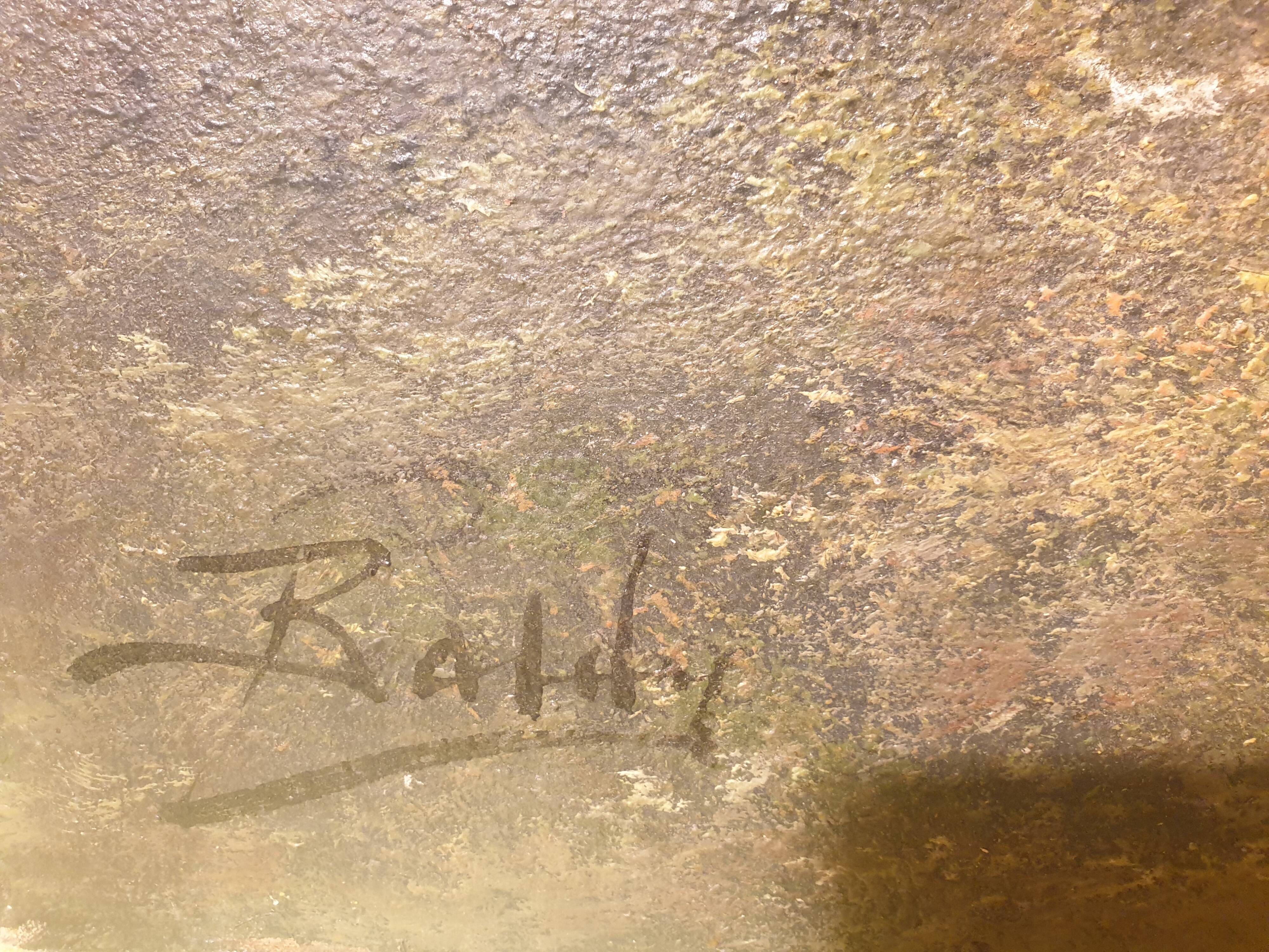 Old oil painting on canvas signed Baldy in the Barbizon style