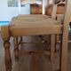4 chaises dossier haut paillées en bois massif clair style rustique