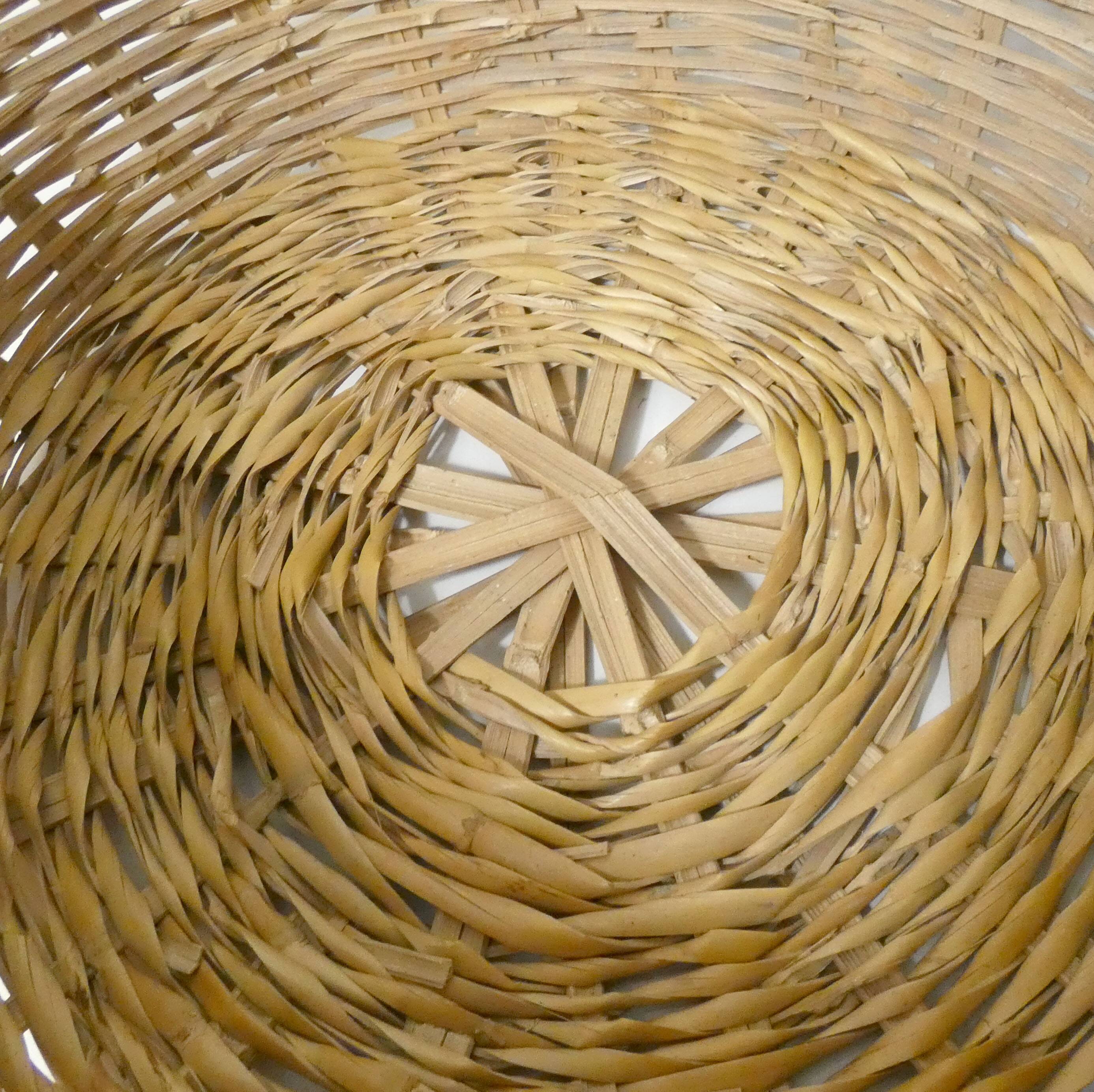 large vintage rattan basket