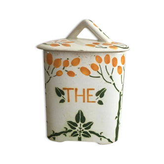Creil earthenware tea pot, early 20th century
