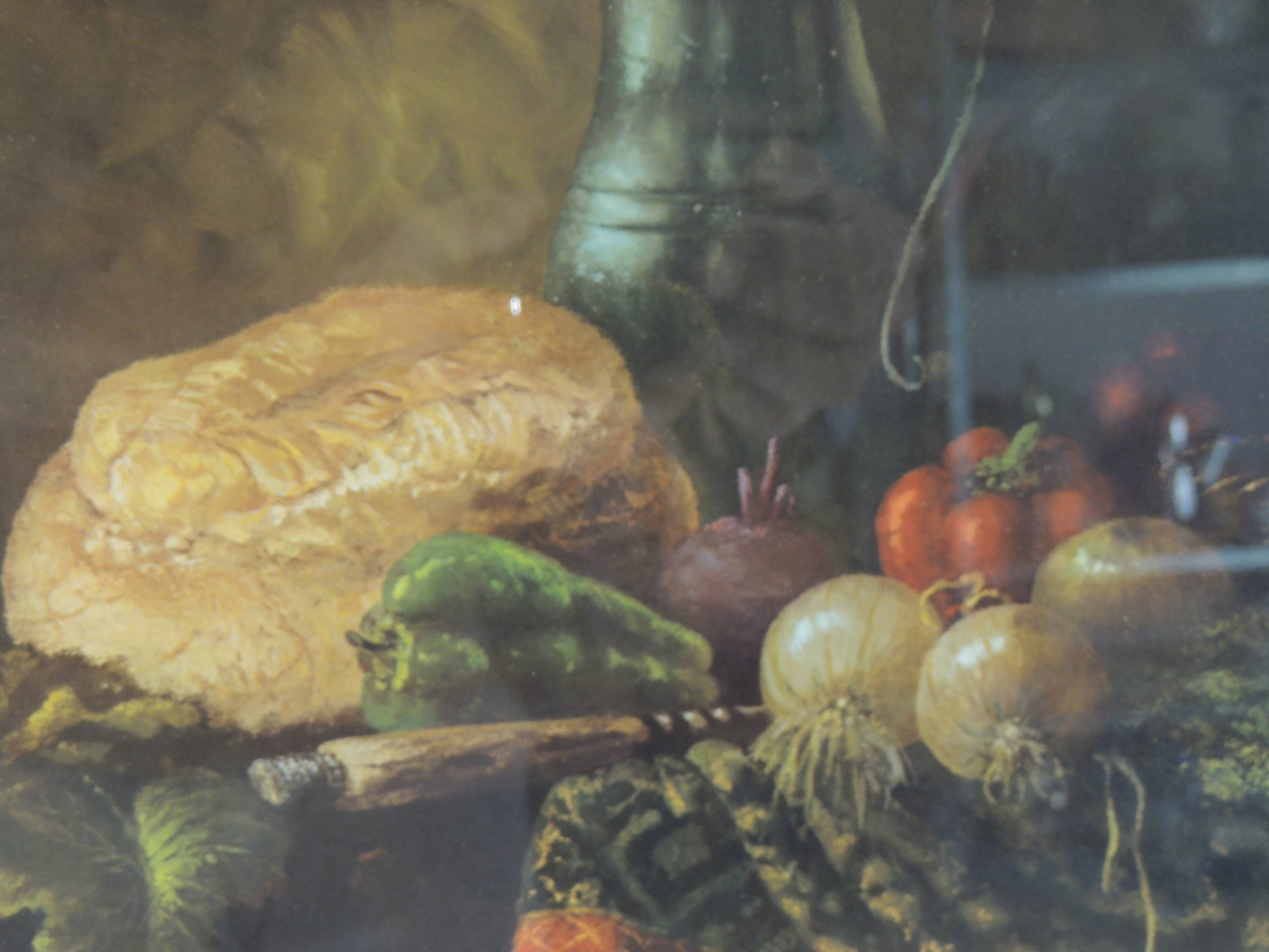Tableau nature morte reproduction vintage cadre bois