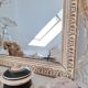 Miroir rectangle en bois et sculpté en bas-reliefs