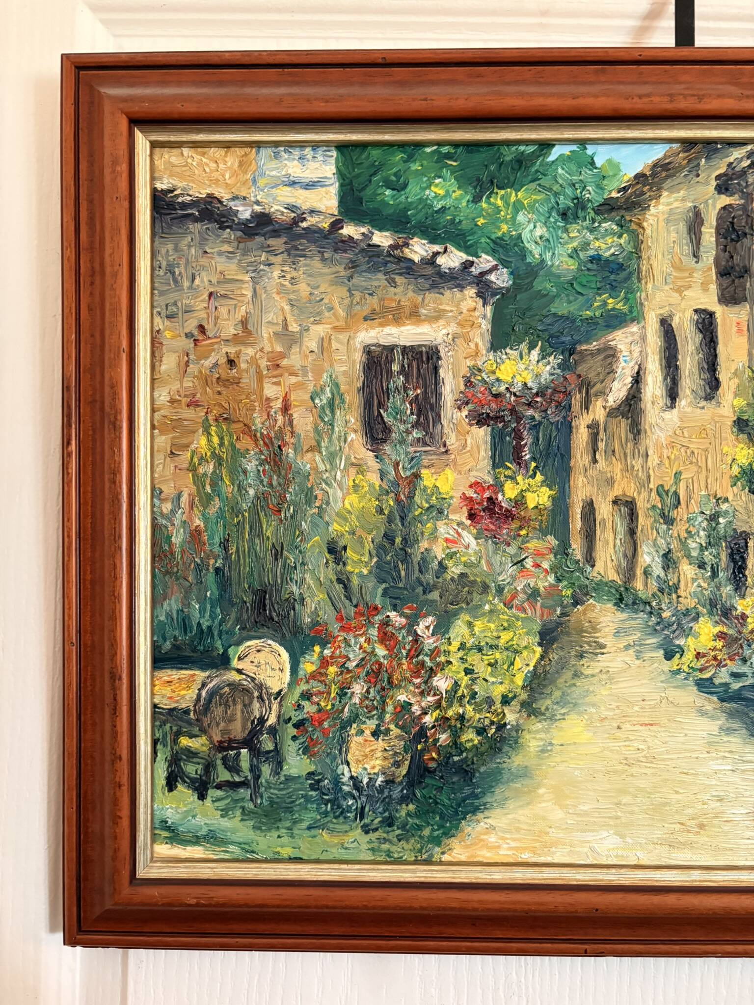 Expressionist Oil Painting Table Village Flowers Southern Camp Pro